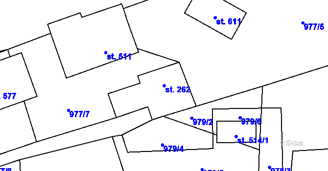 Parcela st. 262 v KÚ Libštát, Katastrální mapa