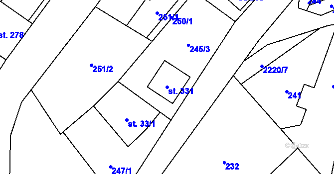 Parcela st. 331 v KÚ Libštát, Katastrální mapa