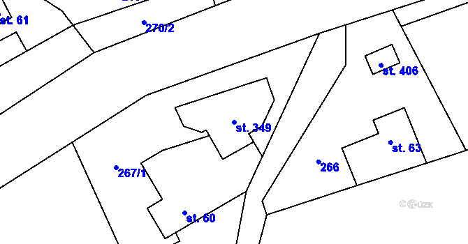 Parcela st. 349 v KÚ Libštát, Katastrální mapa