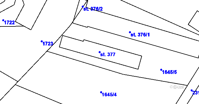 Parcela st. 377 v KÚ Libštát, Katastrální mapa