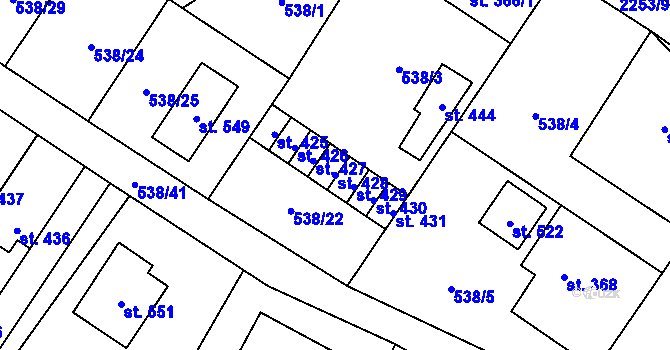 Parcela st. 428 v KÚ Libštát, Katastrální mapa
