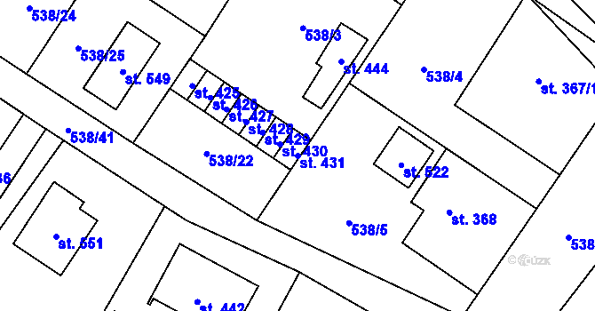 Parcela st. 431 v KÚ Libštát, Katastrální mapa