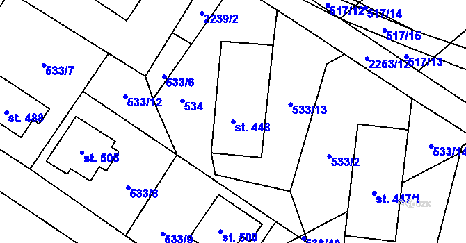Parcela st. 448 v KÚ Libštát, Katastrální mapa