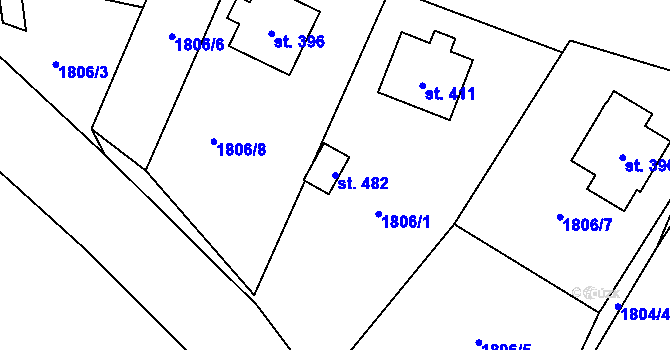 Parcela st. 482 v KÚ Libštát, Katastrální mapa