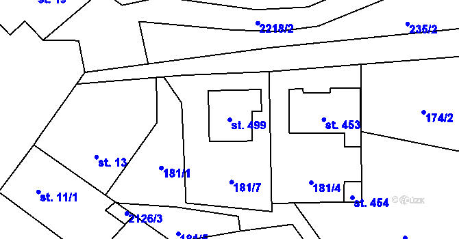 Parcela st. 499 v KÚ Libštát, Katastrální mapa