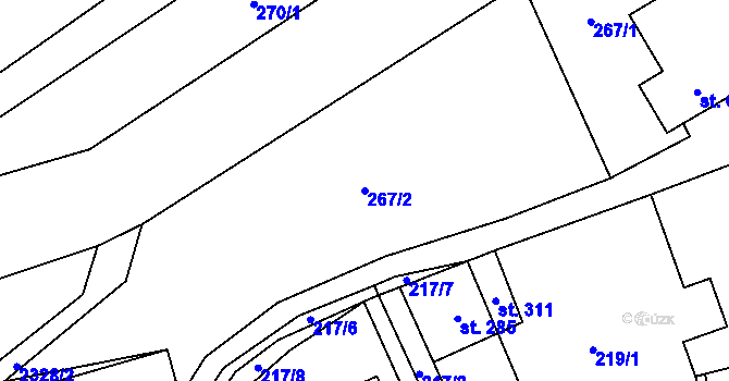 Parcela st. 267/2 v KÚ Libštát, Katastrální mapa