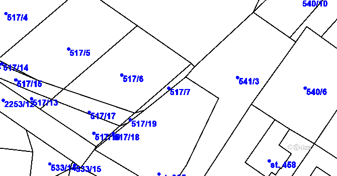 Parcela st. 517/7 v KÚ Libštát, Katastrální mapa