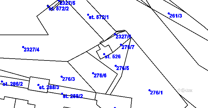 Parcela st. 526 v KÚ Libštát, Katastrální mapa
