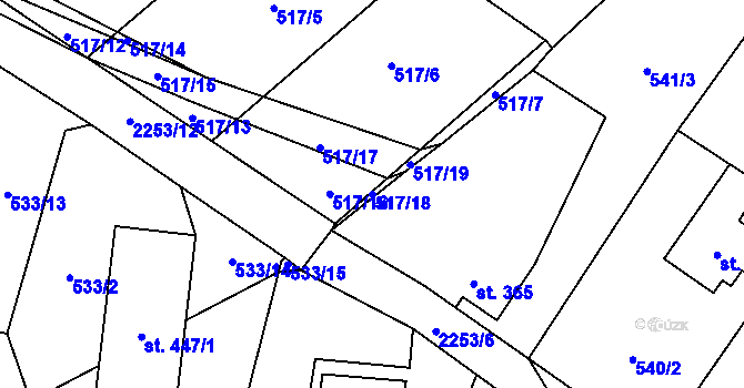 Parcela st. 517/18 v KÚ Libštát, Katastrální mapa