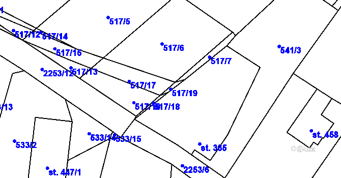 Parcela st. 517/19 v KÚ Libštát, Katastrální mapa