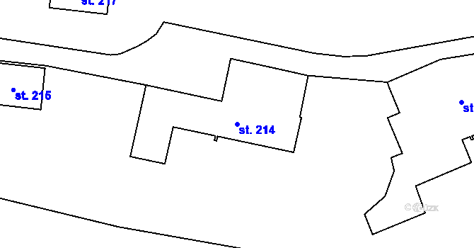 Parcela st. 214 v KÚ Březka, Katastrální mapa