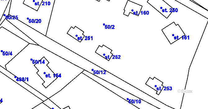 Parcela st. 252 v KÚ Březka, Katastrální mapa