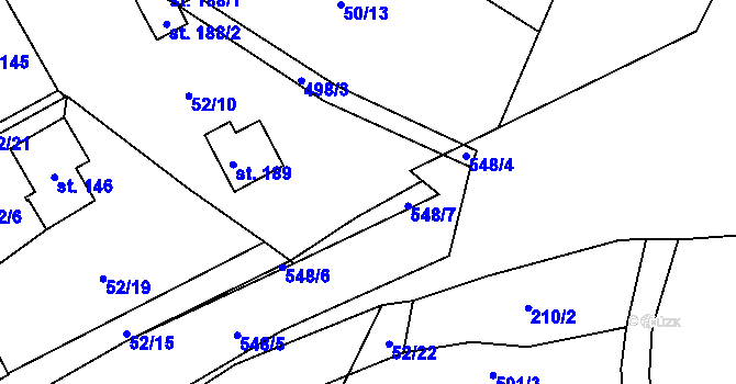 Parcela st. 52/16 v KÚ Březka, Katastrální mapa