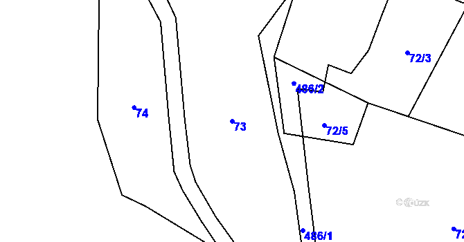 Parcela st. 73 v KÚ Březka, Katastrální mapa