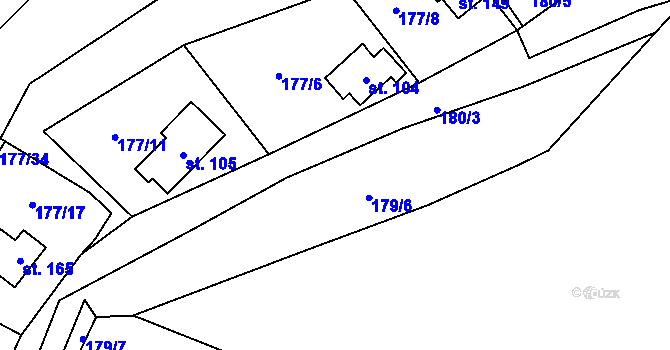 Parcela st. 179 v KÚ Březka, Katastrální mapa