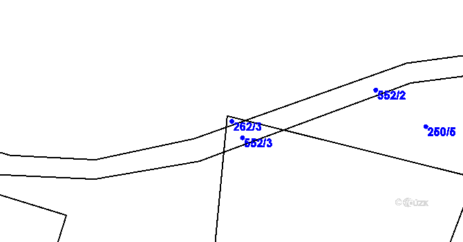 Parcela st. 262/3 v KÚ Březka, Katastrální mapa