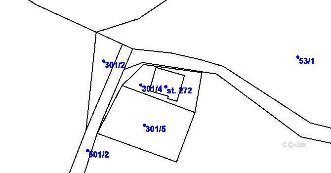 Parcela st. 272 v KÚ Březka, Katastrální mapa
