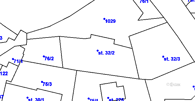 Parcela st. 32/2 v KÚ Libuň, Katastrální mapa