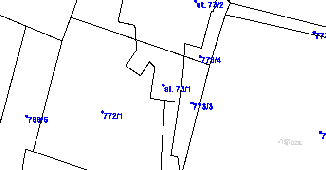 Parcela st. 73/1 v KÚ Libuň, Katastrální mapa