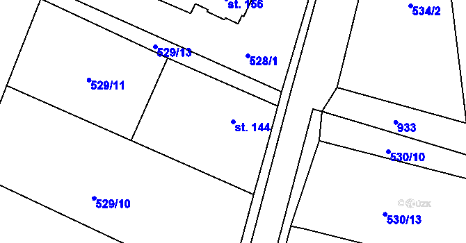 Parcela st. 144 v KÚ Libuň, Katastrální mapa