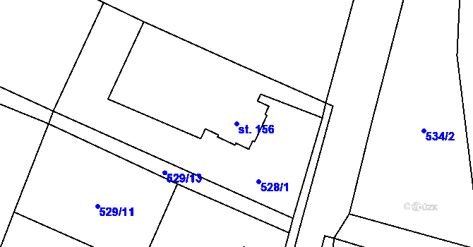 Parcela st. 156 v KÚ Libuň, Katastrální mapa