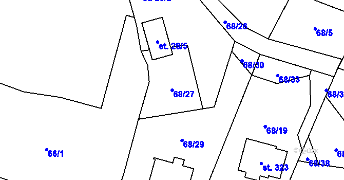 Parcela st. 68/27 v KÚ Libuň, Katastrální mapa