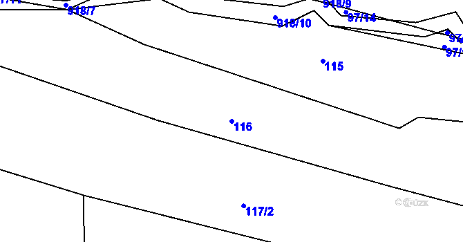 Parcela st. 116 v KÚ Libuň, Katastrální mapa