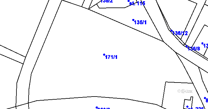 Parcela st. 171/1 v KÚ Libuň, Katastrální mapa