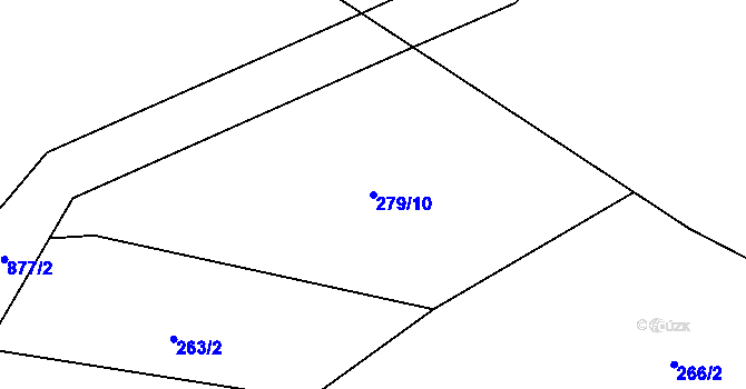 Parcela st. 279/10 v KÚ Libuň, Katastrální mapa