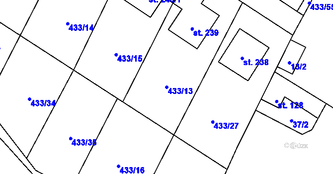 Parcela st. 433/13 v KÚ Libuň, Katastrální mapa
