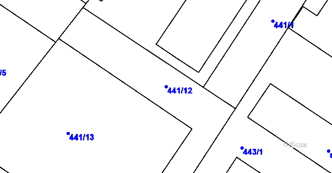 Parcela st. 441/12 v KÚ Libuň, Katastrální mapa