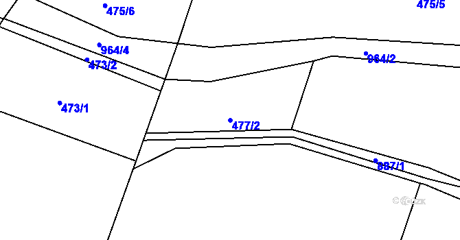 Parcela st. 477/2 v KÚ Libuň, Katastrální mapa