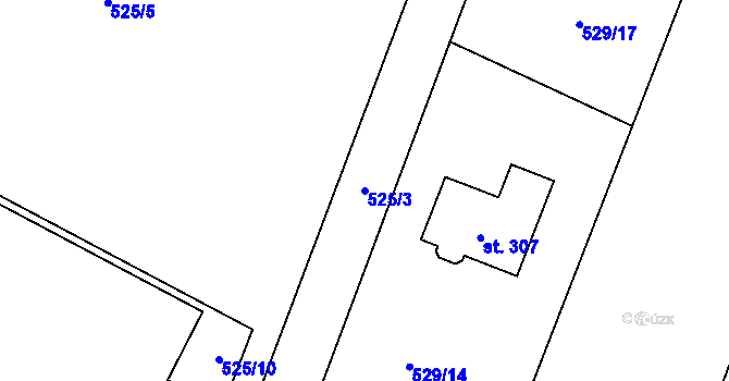 Parcela st. 525/3 v KÚ Libuň, Katastrální mapa