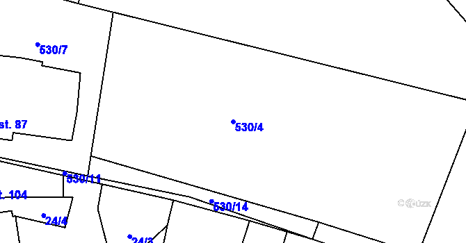 Parcela st. 530/4 v KÚ Libuň, Katastrální mapa