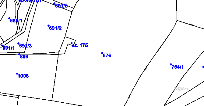 Parcela st. 676 v KÚ Libuň, Katastrální mapa