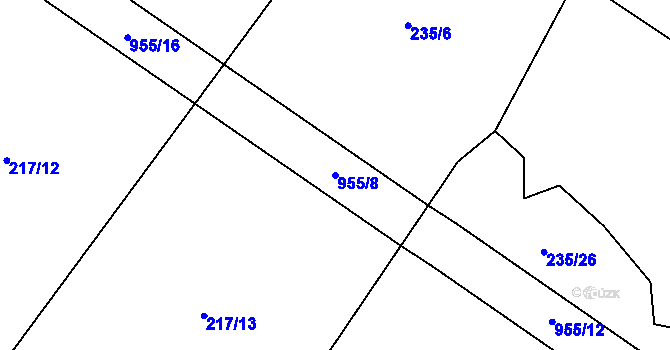 Parcela st. 955/8 v KÚ Libuň, Katastrální mapa