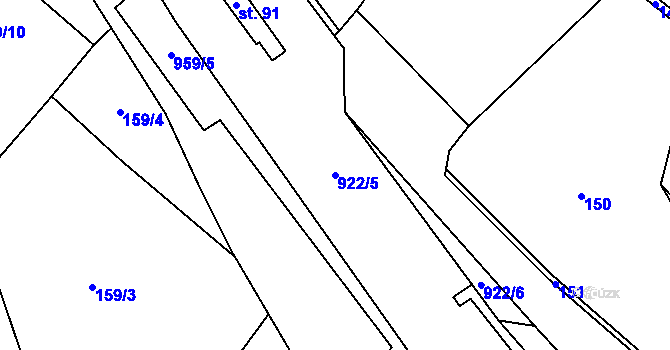 Parcela st. 922/5 v KÚ Libuň, Katastrální mapa