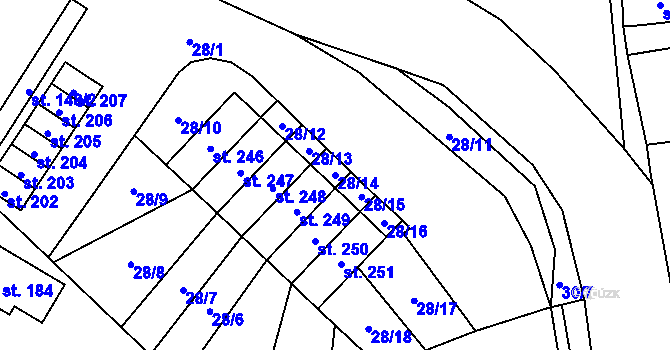 Parcela st. 28/14 v KÚ Libuň, Katastrální mapa