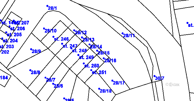Parcela st. 28/15 v KÚ Libuň, Katastrální mapa