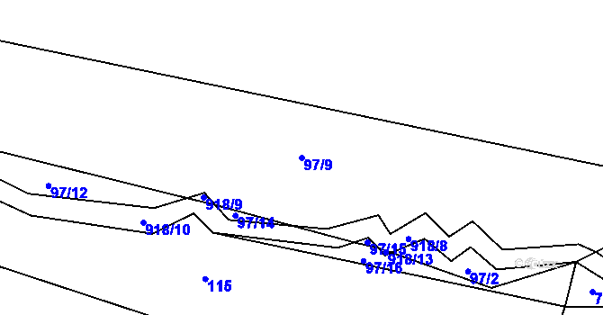 Parcela st. 97/9 v KÚ Libuň, Katastrální mapa