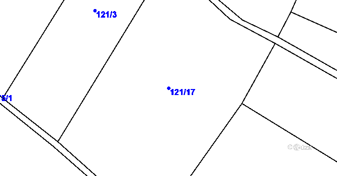 Parcela st. 121/17 v KÚ Libuň, Katastrální mapa