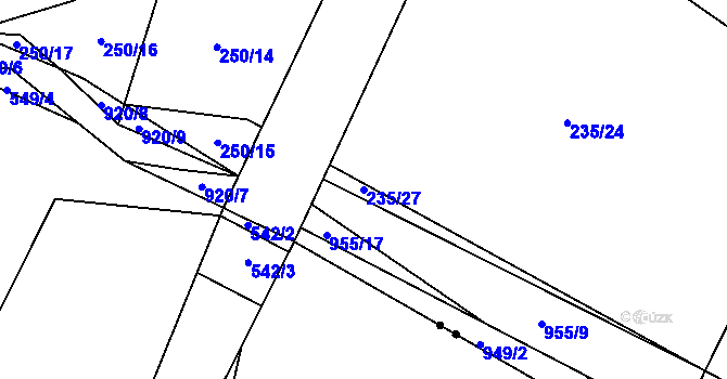 Parcela st. 235/27 v KÚ Libuň, Katastrální mapa