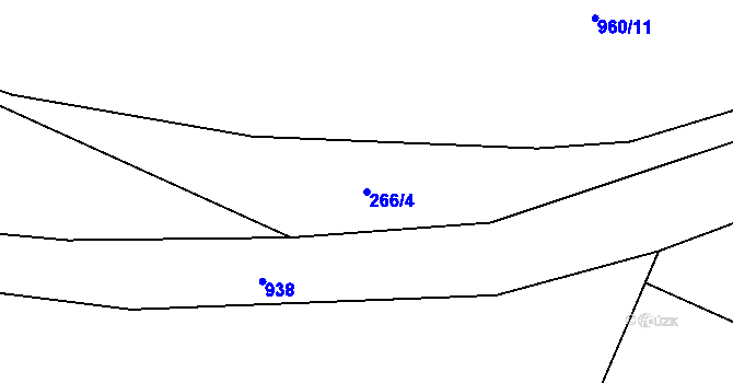 Parcela st. 266/4 v KÚ Libuň, Katastrální mapa