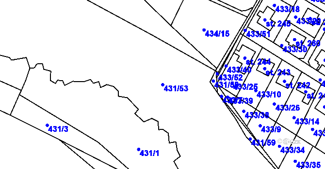 Parcela st. 431/53 v KÚ Libuň, Katastrální mapa