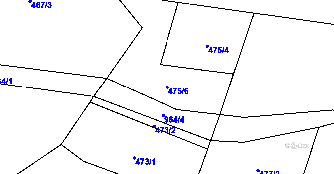 Parcela st. 475/6 v KÚ Libuň, Katastrální mapa