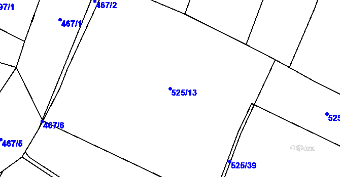 Parcela st. 525/13 v KÚ Libuň, Katastrální mapa