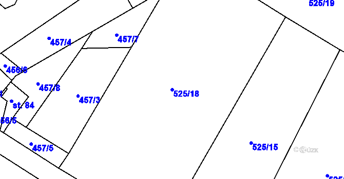 Parcela st. 525/18 v KÚ Libuň, Katastrální mapa