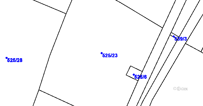 Parcela st. 525/23 v KÚ Libuň, Katastrální mapa
