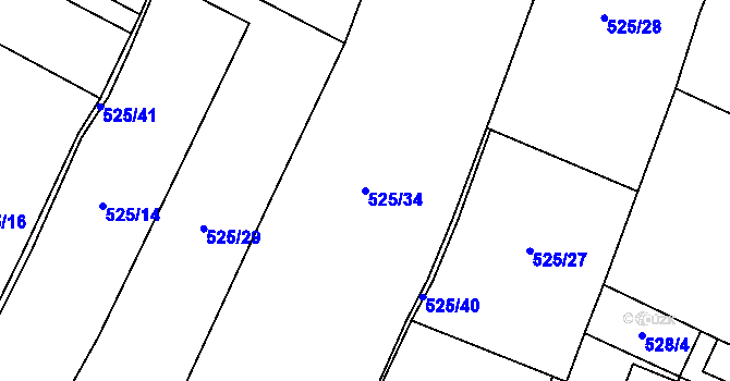 Parcela st. 525/34 v KÚ Libuň, Katastrální mapa
