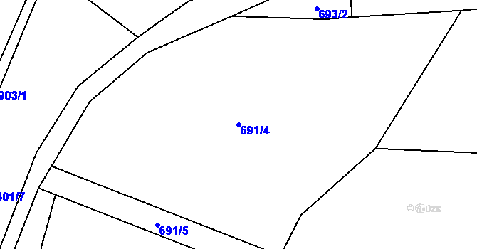 Parcela st. 691/4 v KÚ Libuň, Katastrální mapa